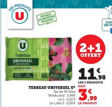 U - Terreau Universel  offre à 11,98€ sur Hyper U
