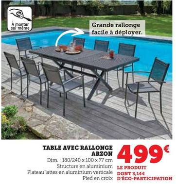 Table Avec Rallonge Arzon  offre à 499€ sur Hyper U