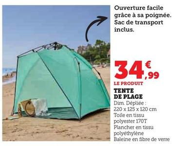 Tente De Plage offre à 34,99€ sur Super U