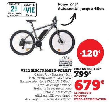 Vélo Electrique E-Forest  offre à 679€ sur Super U