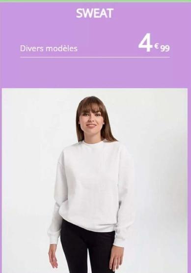 Sweat offre à 4,99€ sur Noz