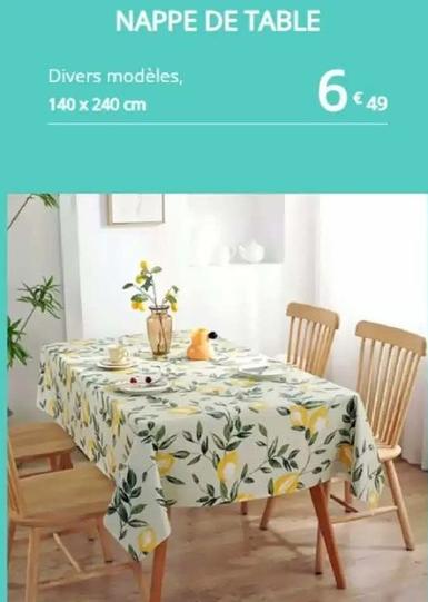 Nappe De Table offre à 6,49€ sur Noz