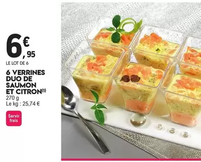 6 Verrines Duo De Saumon Et Citron offre à 6,95€ sur E.Leclerc