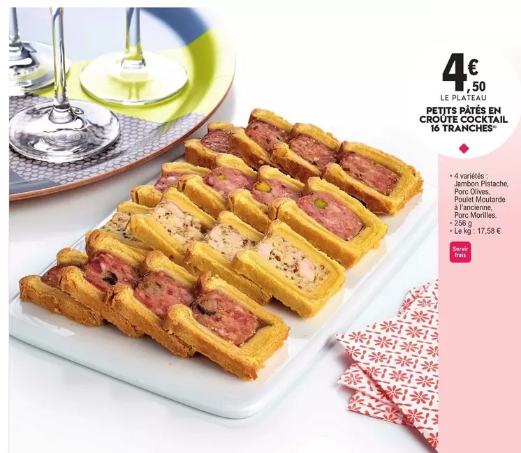 Petits Pâtés En Croûte Cocktail 16 Tranches offre à 4,5€ sur E.Leclerc