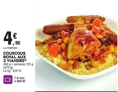 Couscous Royal Aux 3 Viandes offre à 4,95€ sur E.Leclerc