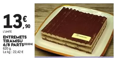 Entremets Tiramisu 6/8 Parts offre à 13,9€ sur E.Leclerc