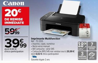 Canon - Imprimante Multifonction TS 3355 offre à 39,99€ sur Carrefour Contact