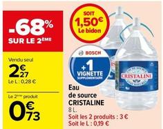 Boch/Cristaline - Eau De Source  offre à 2,27€ sur Carrefour Contact
