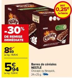 Nestlé - Barres De Céréales offre à 0,25€ sur Carrefour Contact