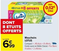 Lotus - Mouchoirs offre à 6,99€ sur Carrefour Contact