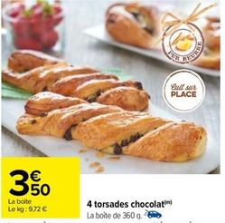 4 Torsades Chocolat offre à 3,5€ sur Carrefour Contact