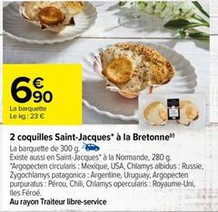 2 Coquilles Saint Jacques À La Bretonne offre à 6,9€ sur Carrefour Contact