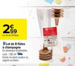 Lot De 8 Flûtes À Champagne offre à 2,59€ sur Carrefour Contact