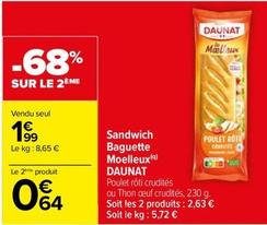 Sandwichs offre à 1,99€ sur Carrefour Contact
