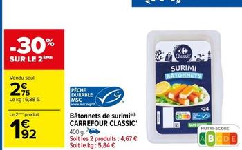 Bâtonnets de surimi offre à 2,75€ sur Carrefour Contact