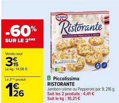 Ristorante - Piccolissima offre à 3,15€ sur Carrefour Contact