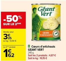 Géant Vert - Coeurs D'Artichauts offre à 3,25€ sur Carrefour Contact