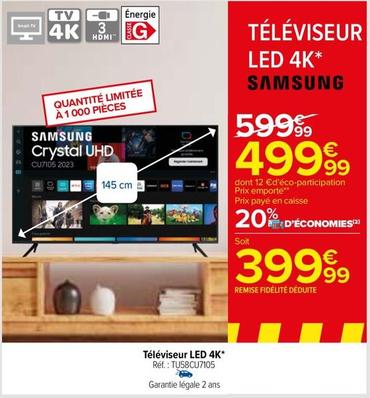 Téléviseur LED offre à 399,99€ sur Carrefour Contact
