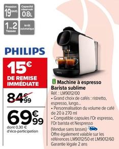 Philips - Machine À Espresso Barista Sublime offre à 69,99€ sur Carrefour Contact