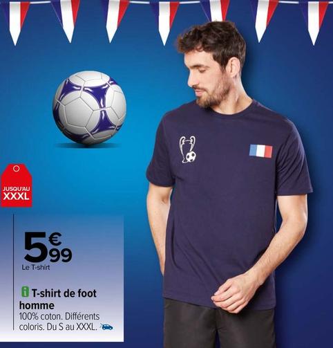 T-Shirt De Foot Homme offre à 5,99€ sur Carrefour Contact