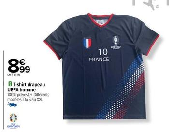 T-Shirt Drapeau Uefa Homme offre à 8,99€ sur Carrefour Contact