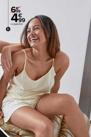 Pyjashort Fines Bretelles Femme offre à 4,99€ sur Carrefour Contact