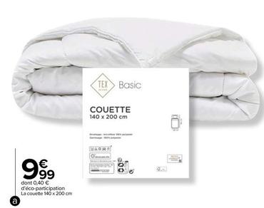 Tex - Couette Basic offre à 9,99€ sur Carrefour Contact