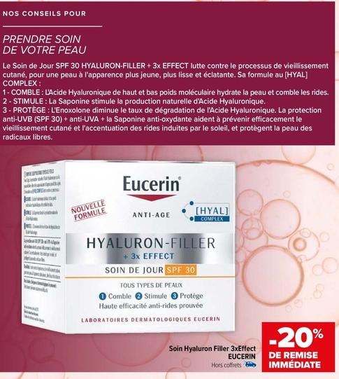 Eucerin - Soin Hyaluron Filler 3XEffect  offre sur Carrefour Contact