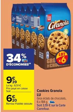 Lu - Cookies Granola offre à 6,2€ sur Carrefour Contact