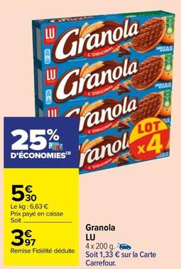 Lu - Granola offre à 3,97€ sur Carrefour Contact