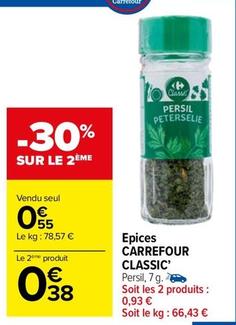 Carrefour - Epices Classic offre à 0,55€ sur Carrefour Contact