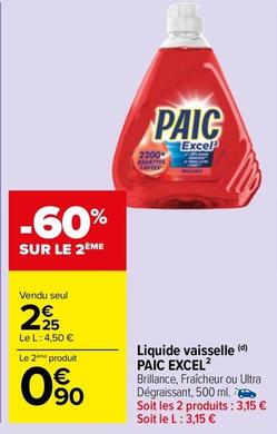 Paic - Liquide Vaisselle Excel offre à 2,25€ sur Carrefour Contact