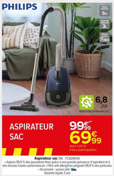 Philips - Aspirateur Sac offre à 69,99€ sur Carrefour Contact