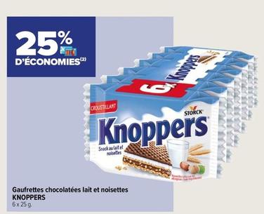 Knoppers - Gaufrettes Chocolatées Lait Et Noisettes offre sur Carrefour Contact