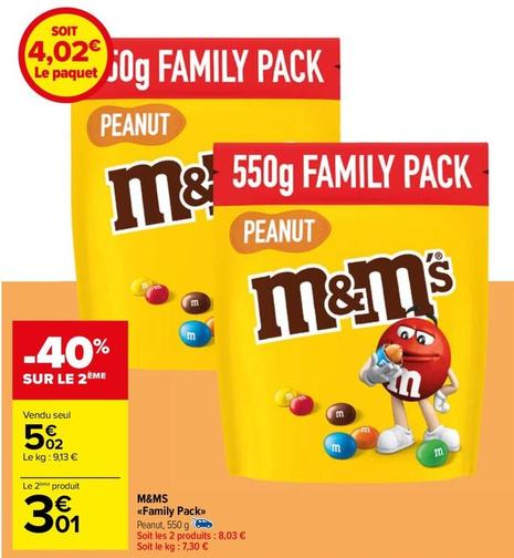 M&m's - Family Pack offre à 4,02€ sur Carrefour Drive