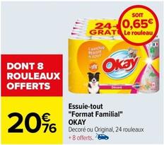 Okay - Essuie-Tout "Format Familial" offre à 20,76€ sur Carrefour Drive