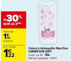 Carrefour - Cotons À Démaquiller Maxi Duo Soft offre à 1,75€ sur Carrefour Drive