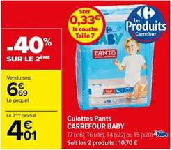 Carrefour - Culottes Pants  offre à 6,69€ sur Carrefour Drive