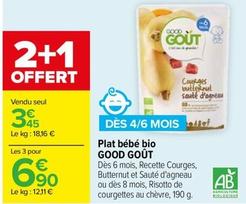 Good Gout - Plat Bebe Bio  offre à 3,45€ sur Carrefour Drive