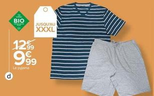Pyjama Court Bio Homme offre à 9,99€ sur Carrefour Drive