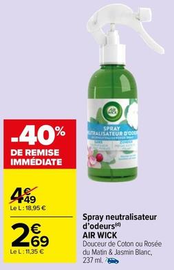 Air Wick - Spray Neutralisateur D'Odeurs  offre à 2,69€ sur Carrefour Drive