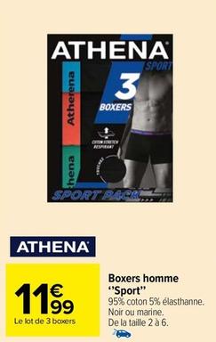 Athena - Boxers Homme Sport offre à 11,99€ sur Carrefour Drive