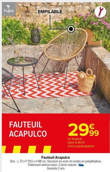 Fauteuil Acapulco offre à 29,99€ sur Carrefour Drive