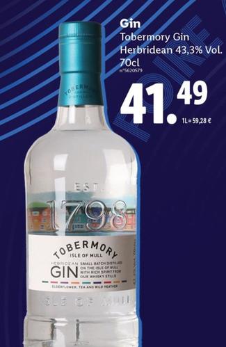 Tobermory - Gin offre à 41,49€ sur Lidl