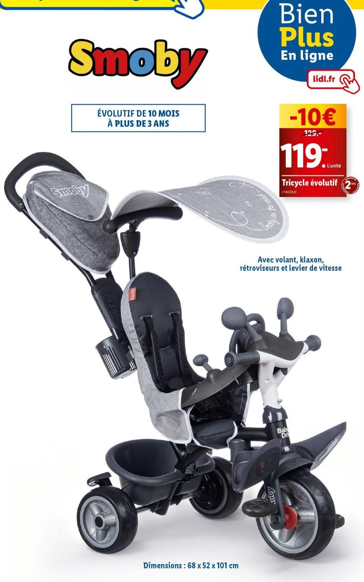 Smoby - Tricycle Évolutif offre à 119€ sur Lidl
