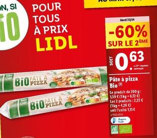 Toque Du Chef - Pâte À Pizza Bio offre à 1,59€ sur Lidl
