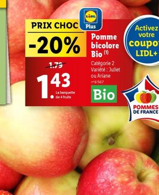 Pomme Bicolore Bio offre à 1,43€ sur Lidl