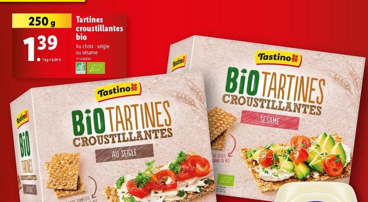 Tastino - Tartines Croustillantes Bio offre à 1,39€ sur Lidl