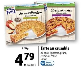 Alpen Fest Style - Tarte Au Crumble offre à 4,79€ sur Lidl