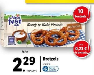 Alpen Fest Style - Bretzels offre à 2,29€ sur Lidl